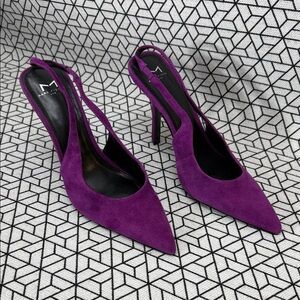 Marc Fisher Purple Suede Slingback Heels